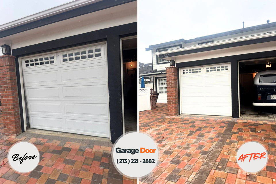 Before and after: garage door repair La Villita, NM